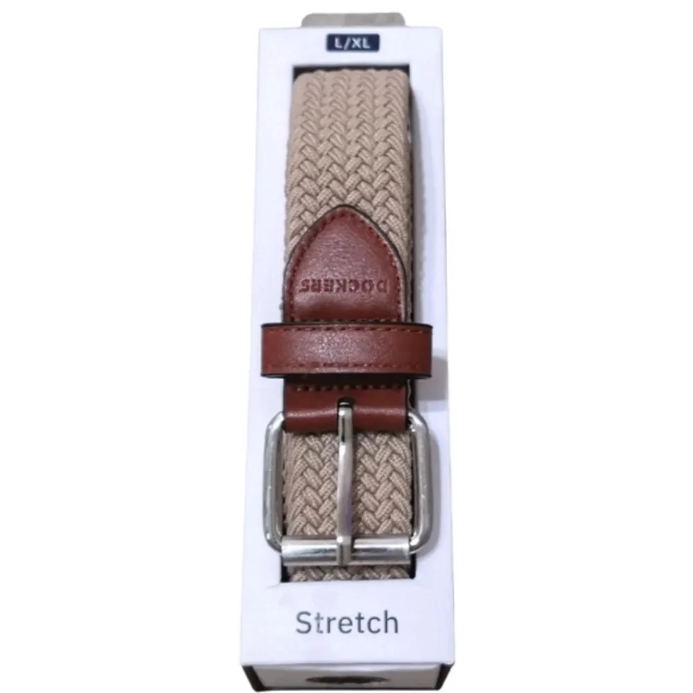 NWT Men’s Dockers Woven Stretch Belt Khaki Size L/XL
